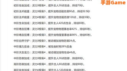 造梦西游3宠物技能大全